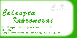 celeszta kapronczai business card